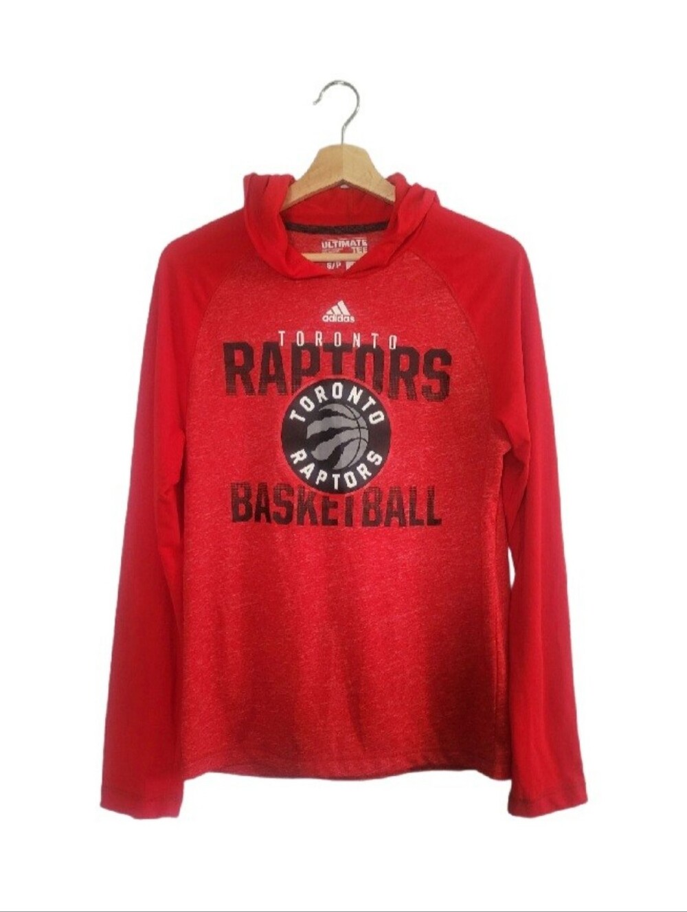 ADIDAS Toronto Raptors Red Kids Hoodie Top S/P Basketball Athleisure Lightweight